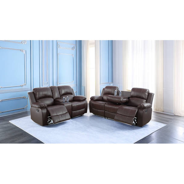 Red Barrel Studio® Hartranft 3 Piece Vegan Leather Reclining Living